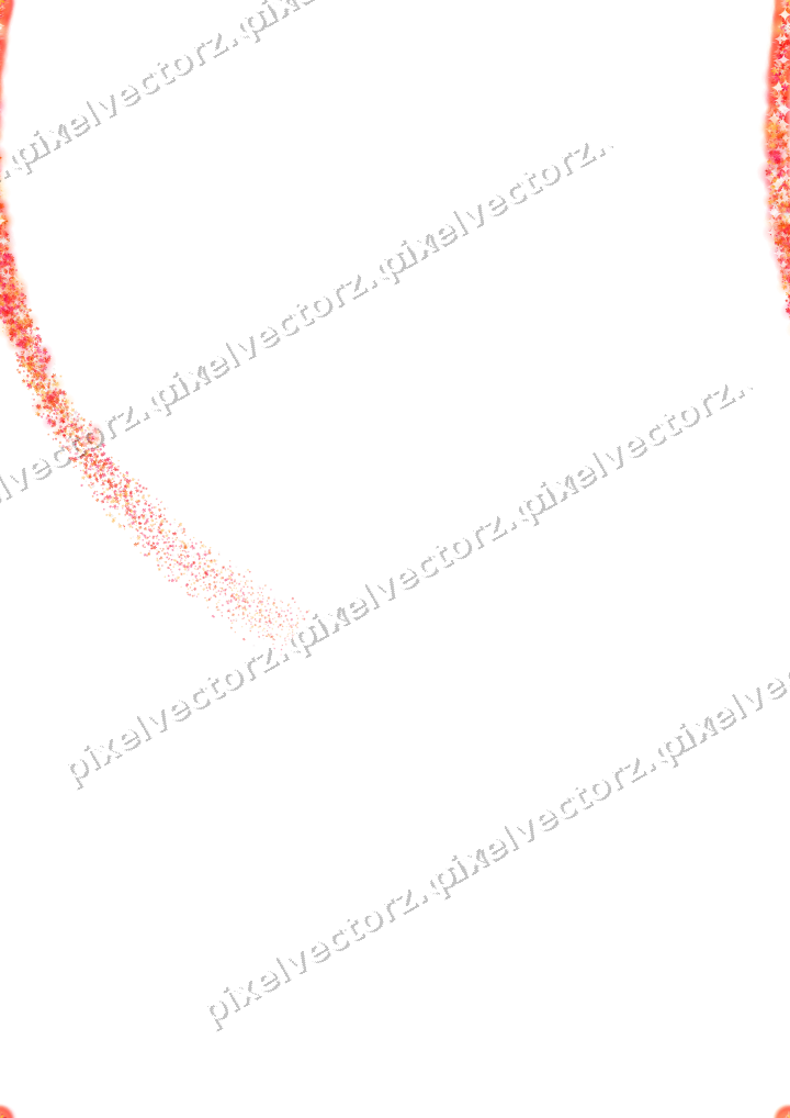 Seamless star trail of flowers in red on a transparent background
