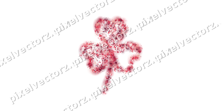 Seamless glitter shamrock in pink and red on a transparent background