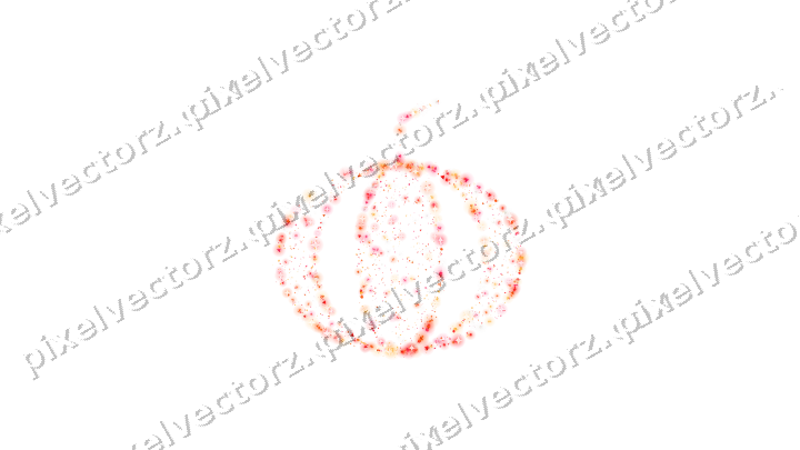 Seamless glitter pumpkin in red and orange on a transparent background