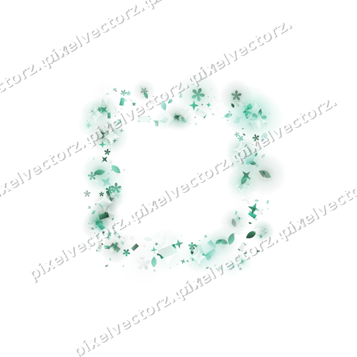 Nahtloser Glitzerrahmen aus Sternen und Blüten auf transparentem Grund