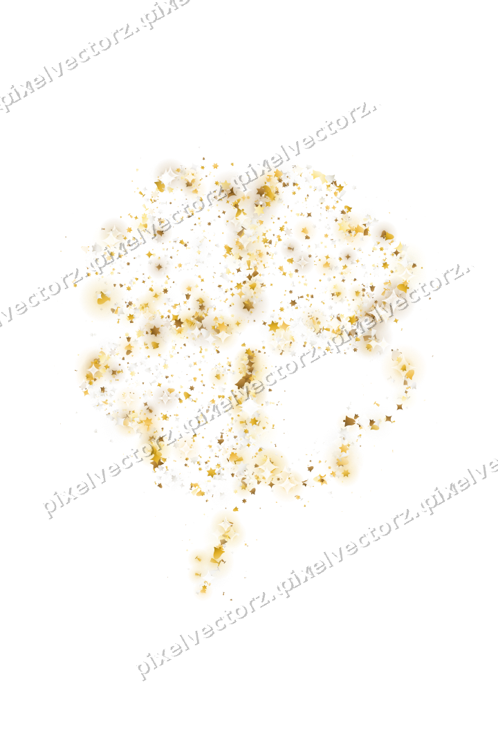 Seamless glitter four leaf clover on a transparent background