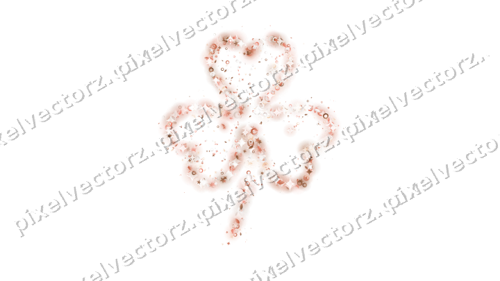 Seamless glitter shamrock in orange on a transparent background