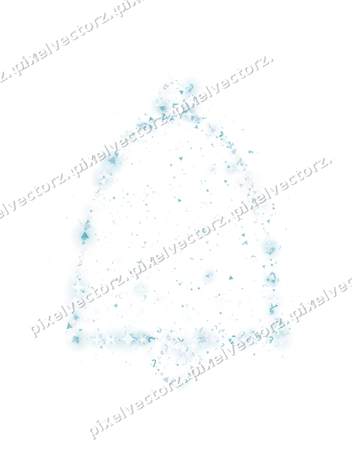 Seamless glitter bell in cyan on a transparent background