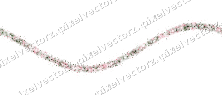 Seamless glitter wave of leaves in pink on a transparent background