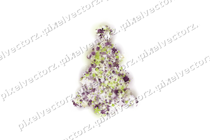 Seamless glitter christmas tree on a transparent background
