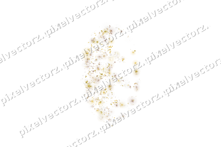 Seamless glitter leaf of stars and bats on a transparent background