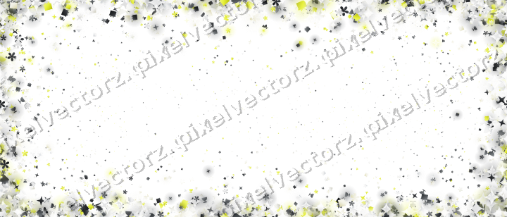Seamless glitter border in yellow and grey on a transparent background