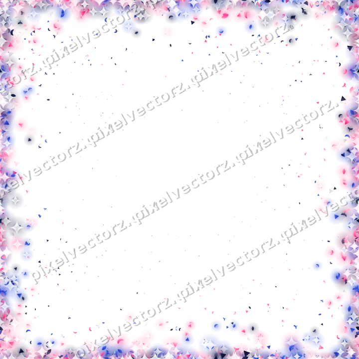 Seamless glitter vignette in pink and blue on a transparent background