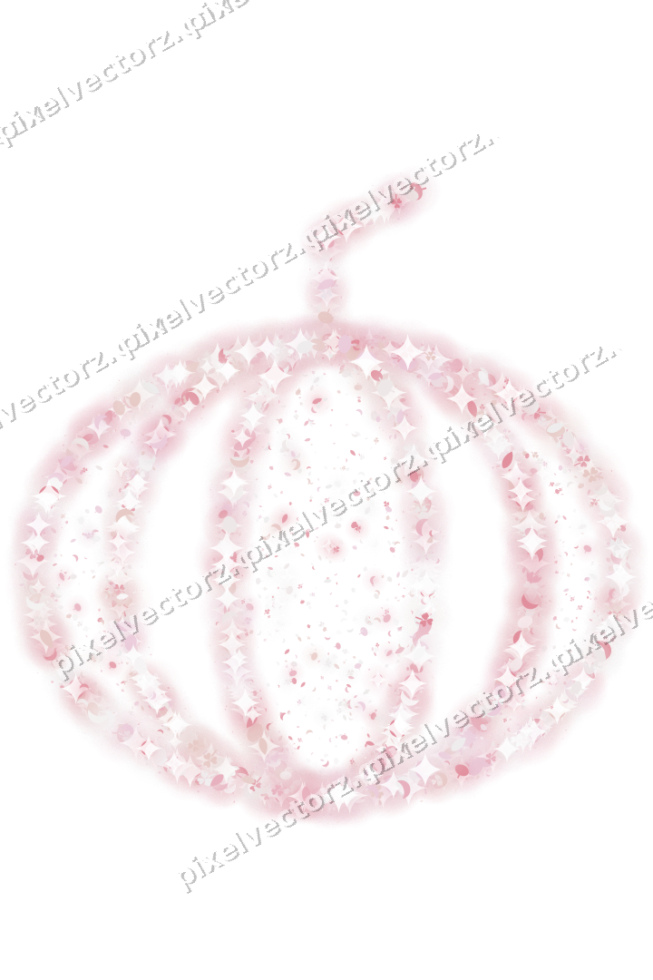Seamless glitter pumpkin in pale pink on a transparent background