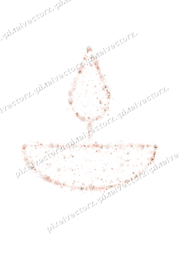 Seamless glitter diya lamp in orange on a transparent background