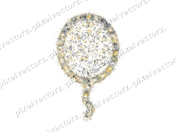 Seamless glitter balloon in amber and grey on a transparent background