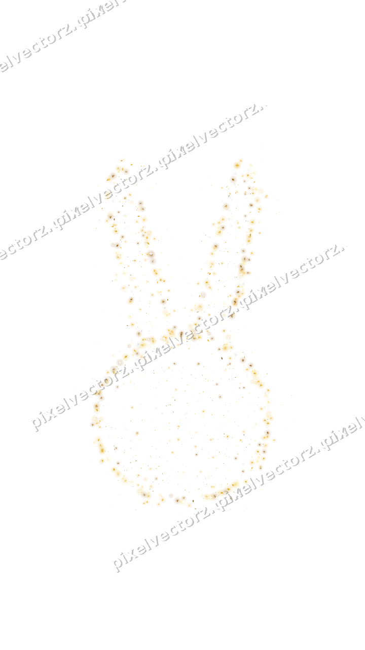 Seamless glitter easter bunny on a transparent background