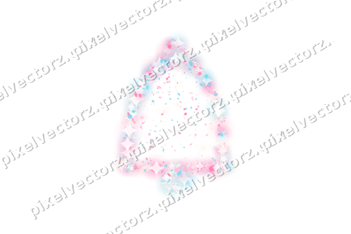 Seamless glitter bell in pink and cyan on a transparent background
