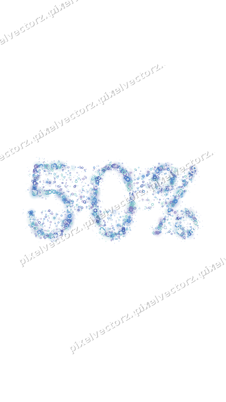 Seamless glitter number 50% of rings on a transparent background