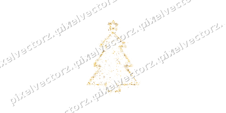 Seamless glitter christmas tree on a transparent background