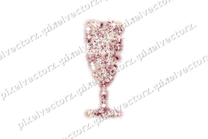 Seamless glitter champagne flute on a transparent background