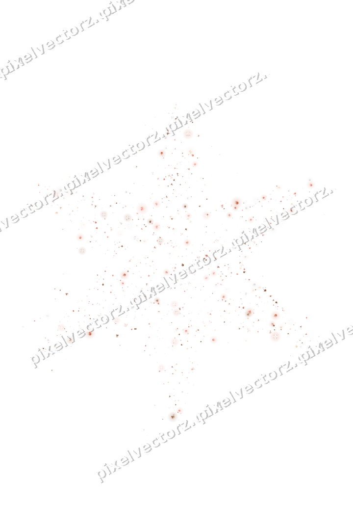 Seamless glitter star in orange and red on a transparent background