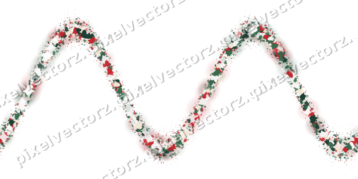 Seamless glitter wave of bells on a transparent background