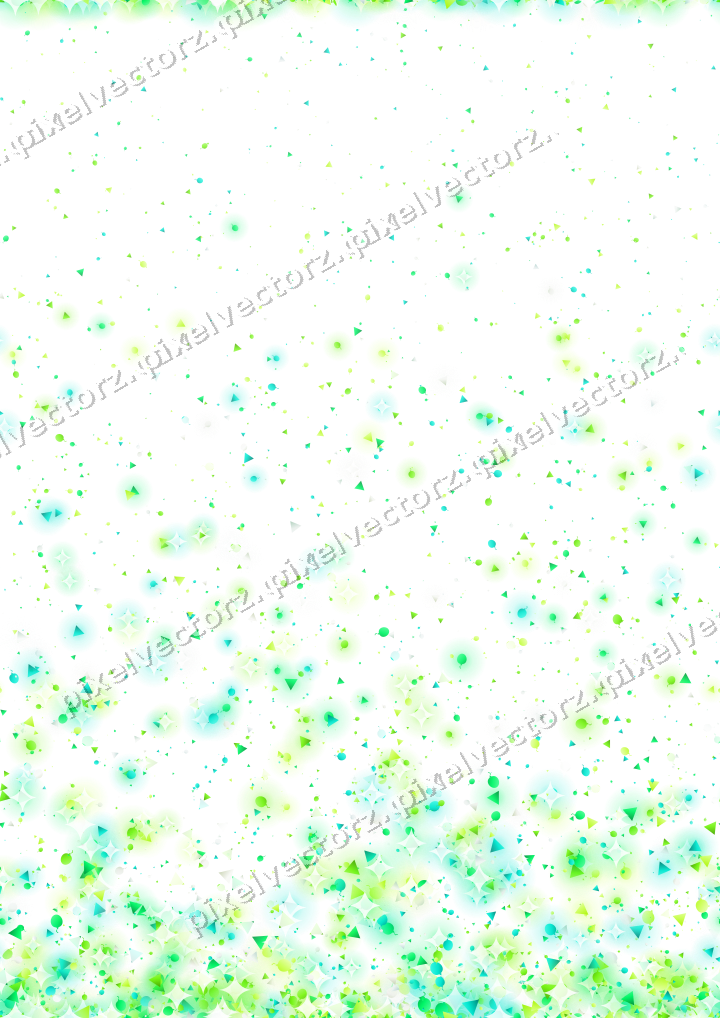 Seamless rising glitter in green and lime on a transparent background
