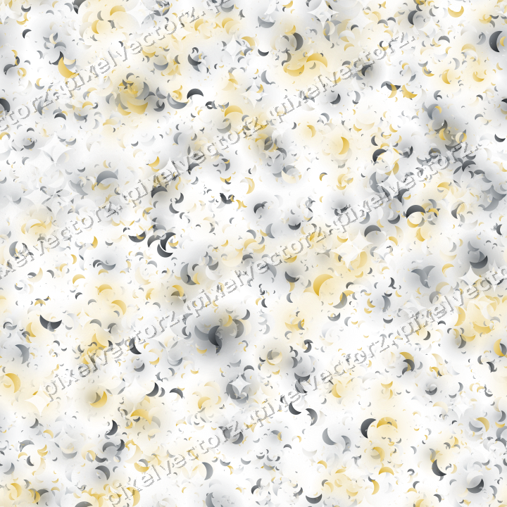 Seamless glitter scatter of crescents on a transparent background