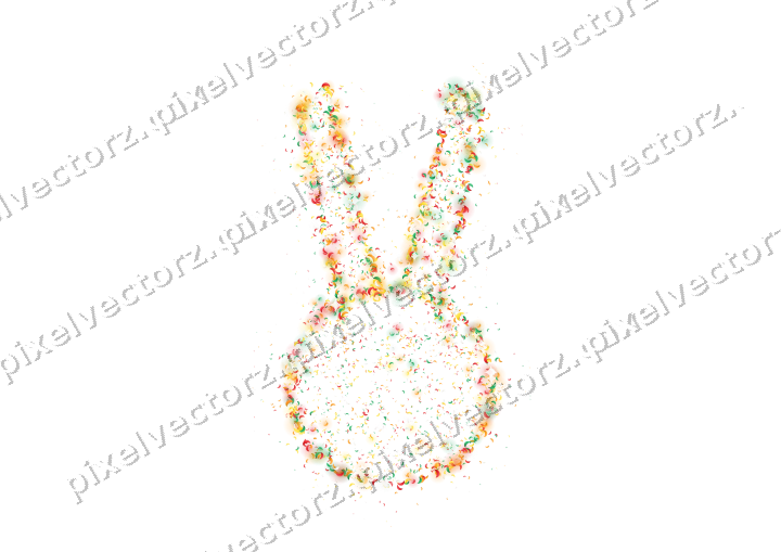Seamless glitter easter bunny of crescents on a transparent background