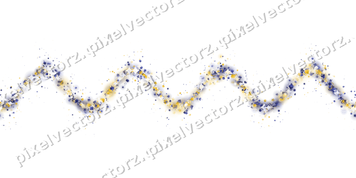 Seamless glitter wave in dark blue on a transparent background