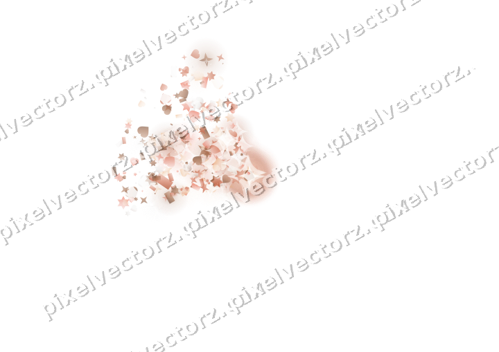 Nahtloser Glitzerfächer aus Sternen und Herzen auf transparentem Grund