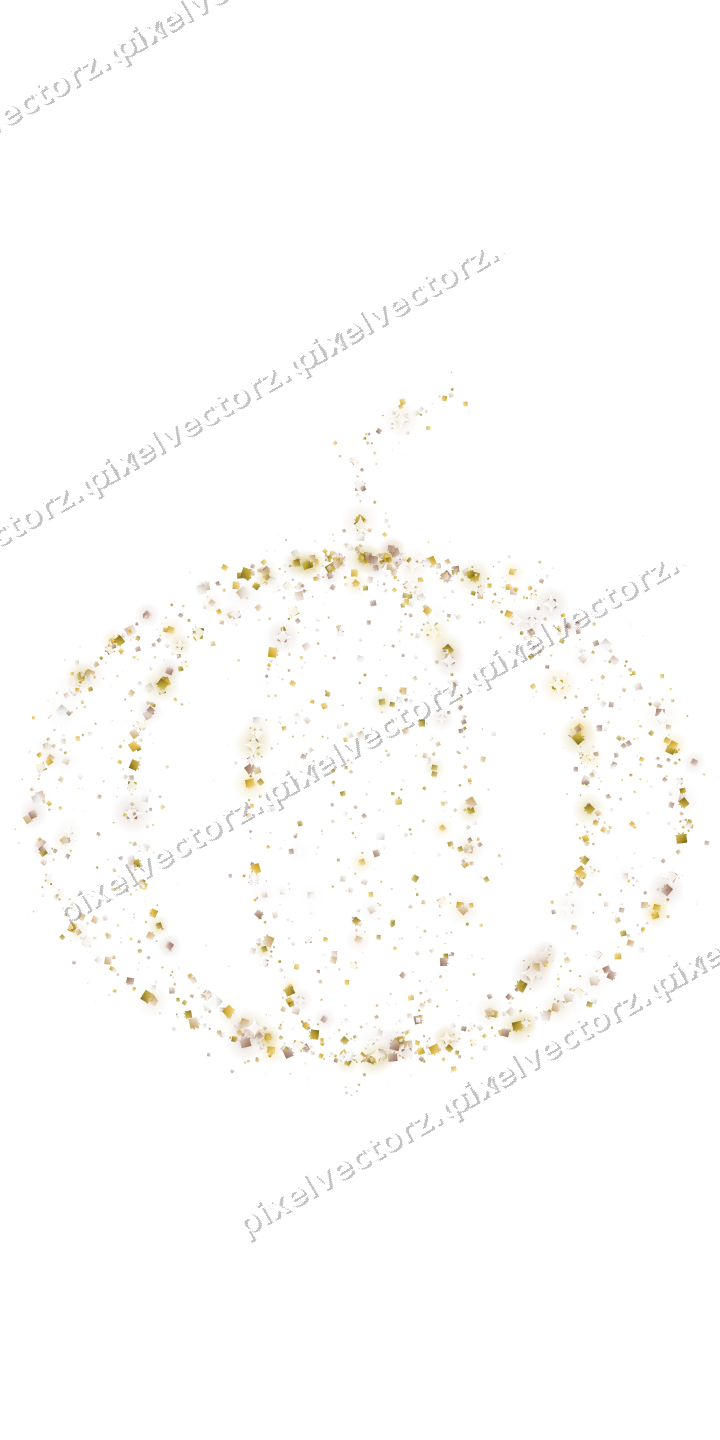 Seamless glitter pumpkin of gifts in amber on a transparent background