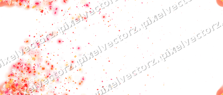 Seamless glitter corner in red and orange on a transparent background