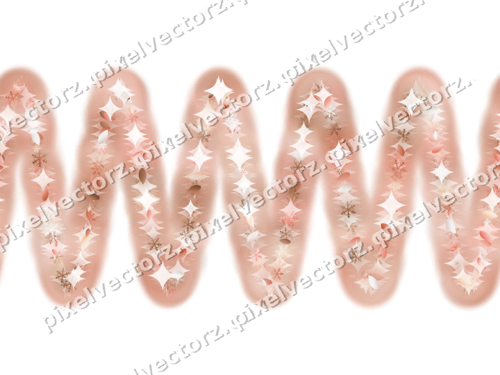 Seamless glitter wave in orange and red on a transparent background