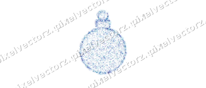Seamless glitter bauble in blue and cyan on a transparent background