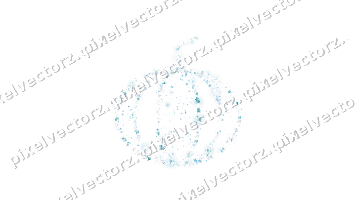 Seamless glitter pumpkin in cyan on a transparent background