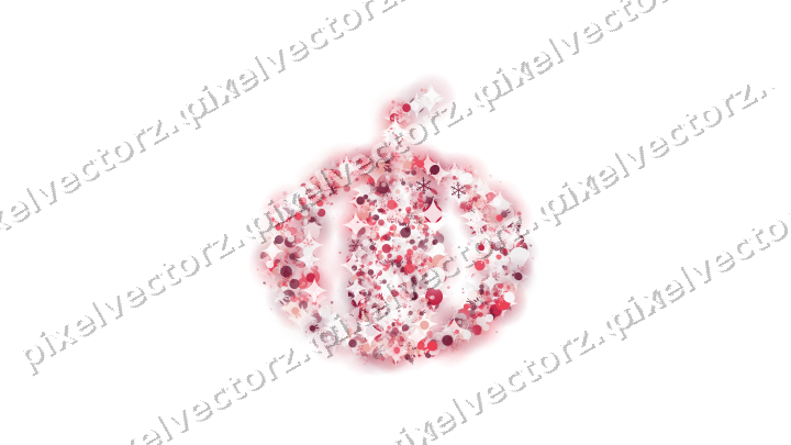 Seamless glitter pumpkin in pink and red on a transparent background
