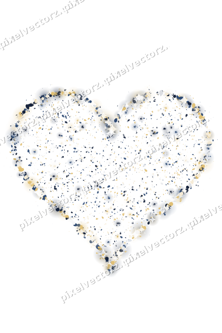 Seamless glitter heart of eggs and bunnies on a transparent background