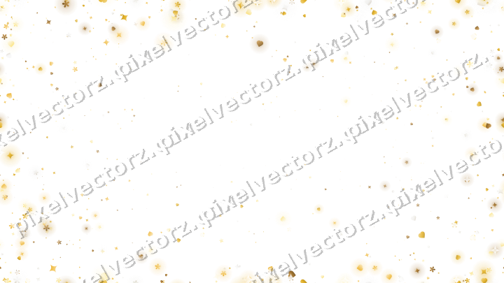 Nahtlose Glitzervignette aus Funken und Herzen auf transparentem Grund
