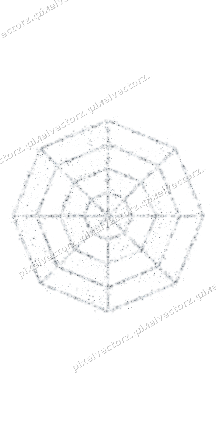 Seamless glitter spider web in pale blue on a transparent background