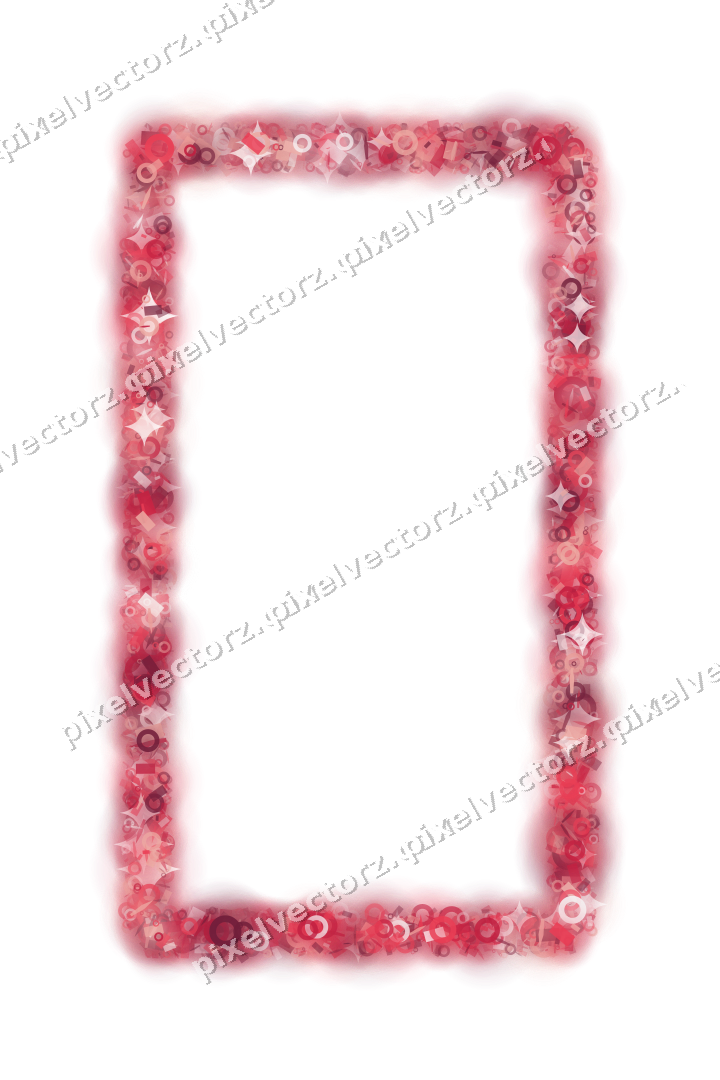 Nahtloser Glitzerrahmen in Rosa und Rot auf transparentem Grund