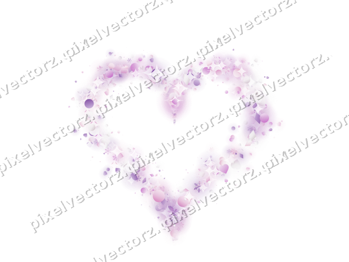 Nahtloses Glitzerherz in Magenta und Violett auf transparentem Grund