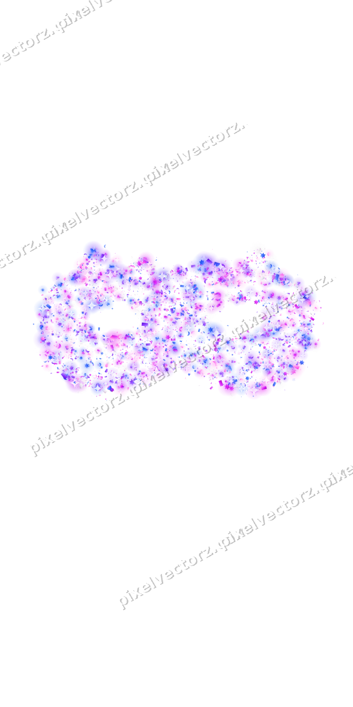 Seamless glitter carnival mask in purple on a transparent background