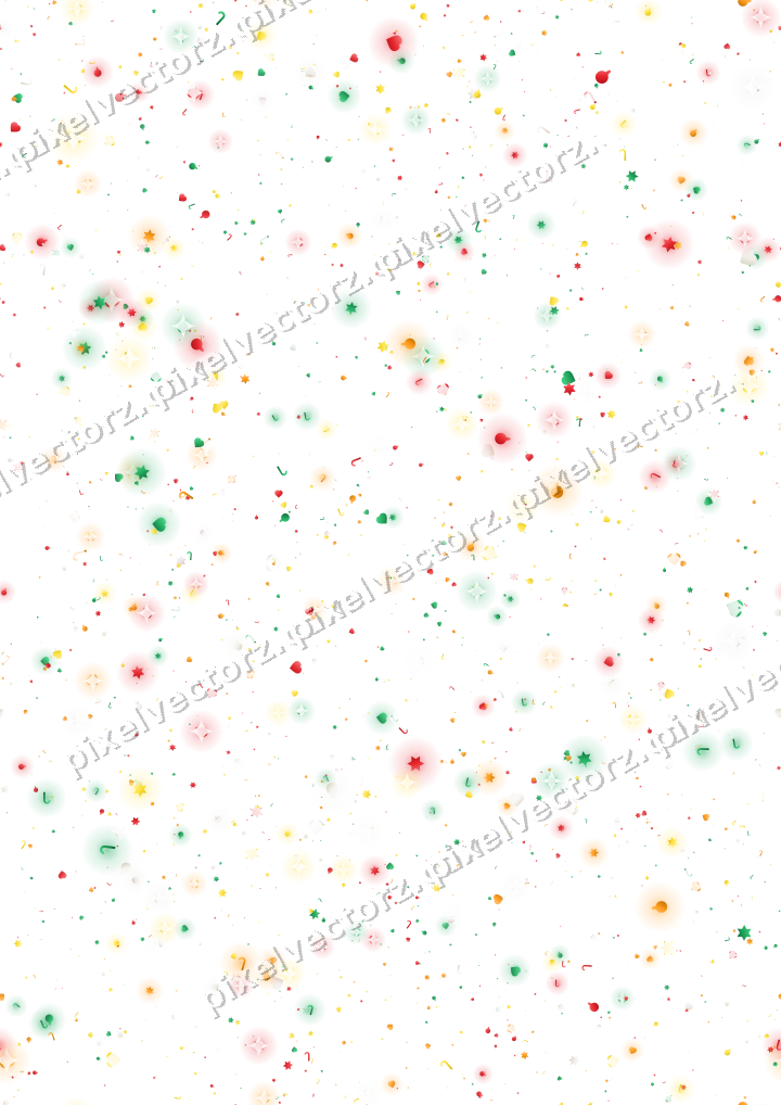Seamless glitter scatter in red and orange on a transparent background