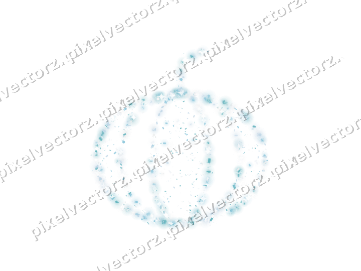 Seamless glitter pumpkin in cyan on a transparent background
