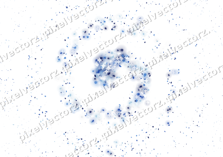 Seamless glitter spiral in blue and cyan on a transparent background