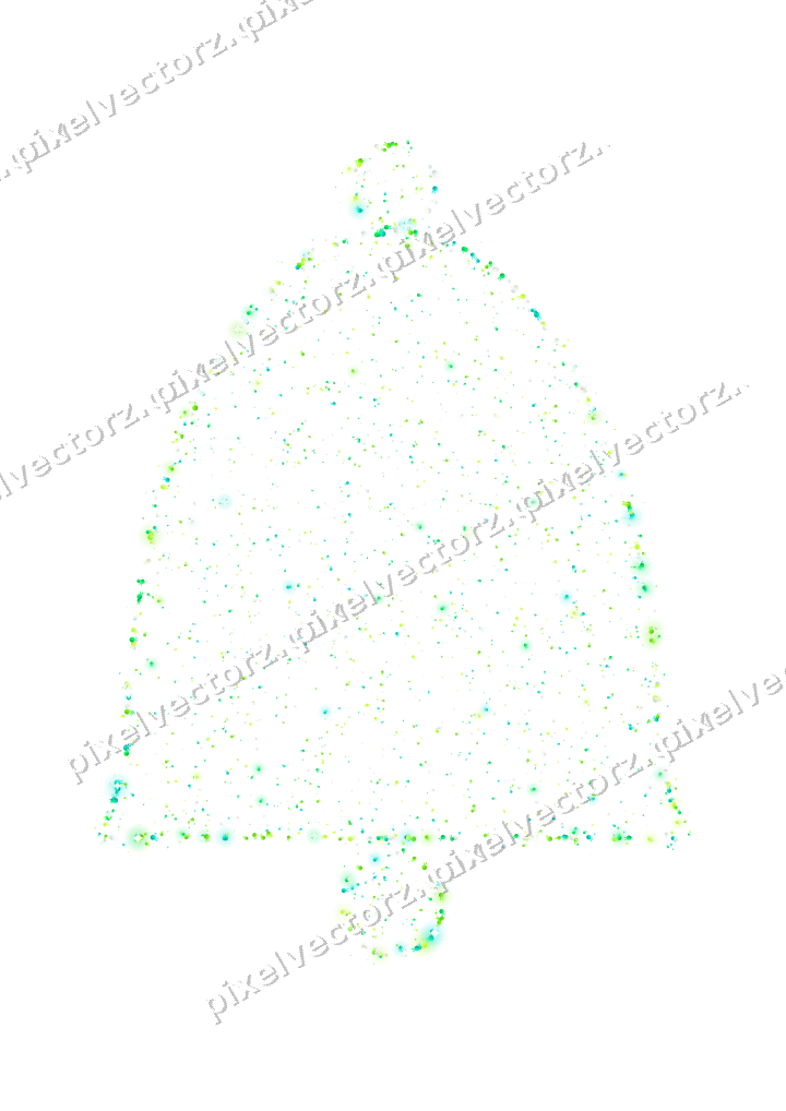 Seamless glitter bell of bunnies in green on a transparent background