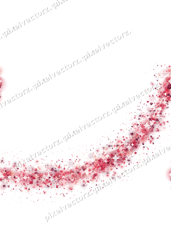 Seamless glitter arc in pink and red on a transparent background