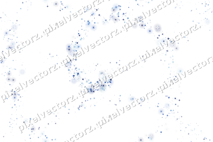 Nahtlose Glitzerspirale aus Funken in Blau auf transparentem Grund