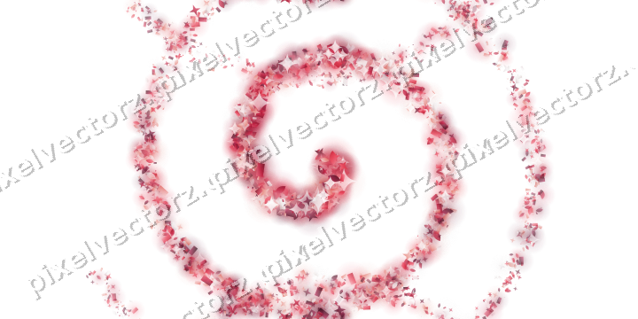Nahtlose Glitzerspirale in Rosa und Rot auf transparentem Grund