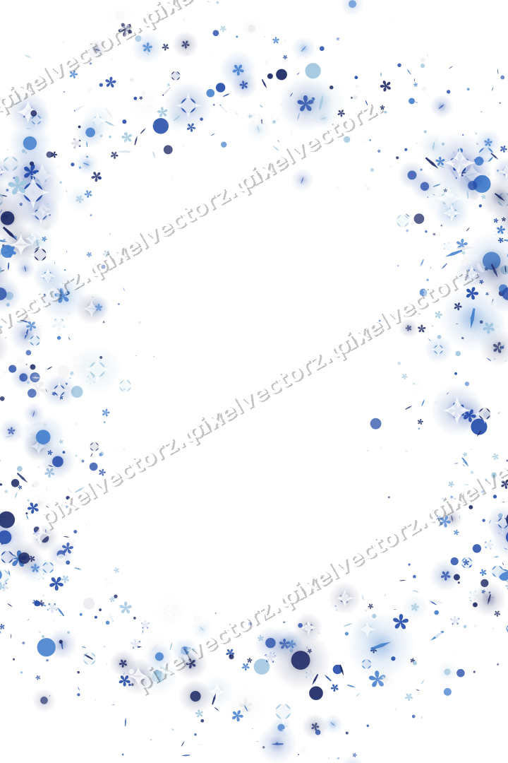 Nahtloser Glitzerkranz aus Blüten und Punkten auf transparentem Grund