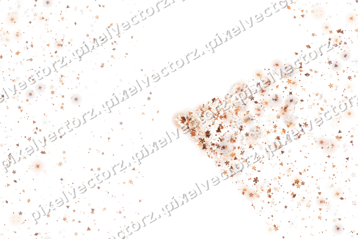Nahtloser Glitzerfächer aus Funken und Blüten auf transparentem Grund