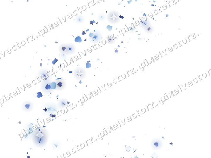 Nahtloser Glitzerbogen aus Funken und Herzen auf transparentem Grund
