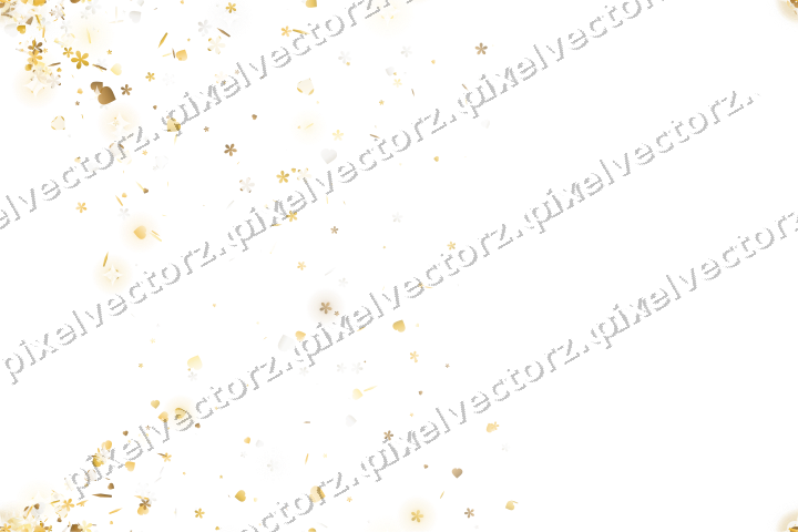 Nahtloser Glitzerfächer aus Herzen und Blüten auf transparentem Grund